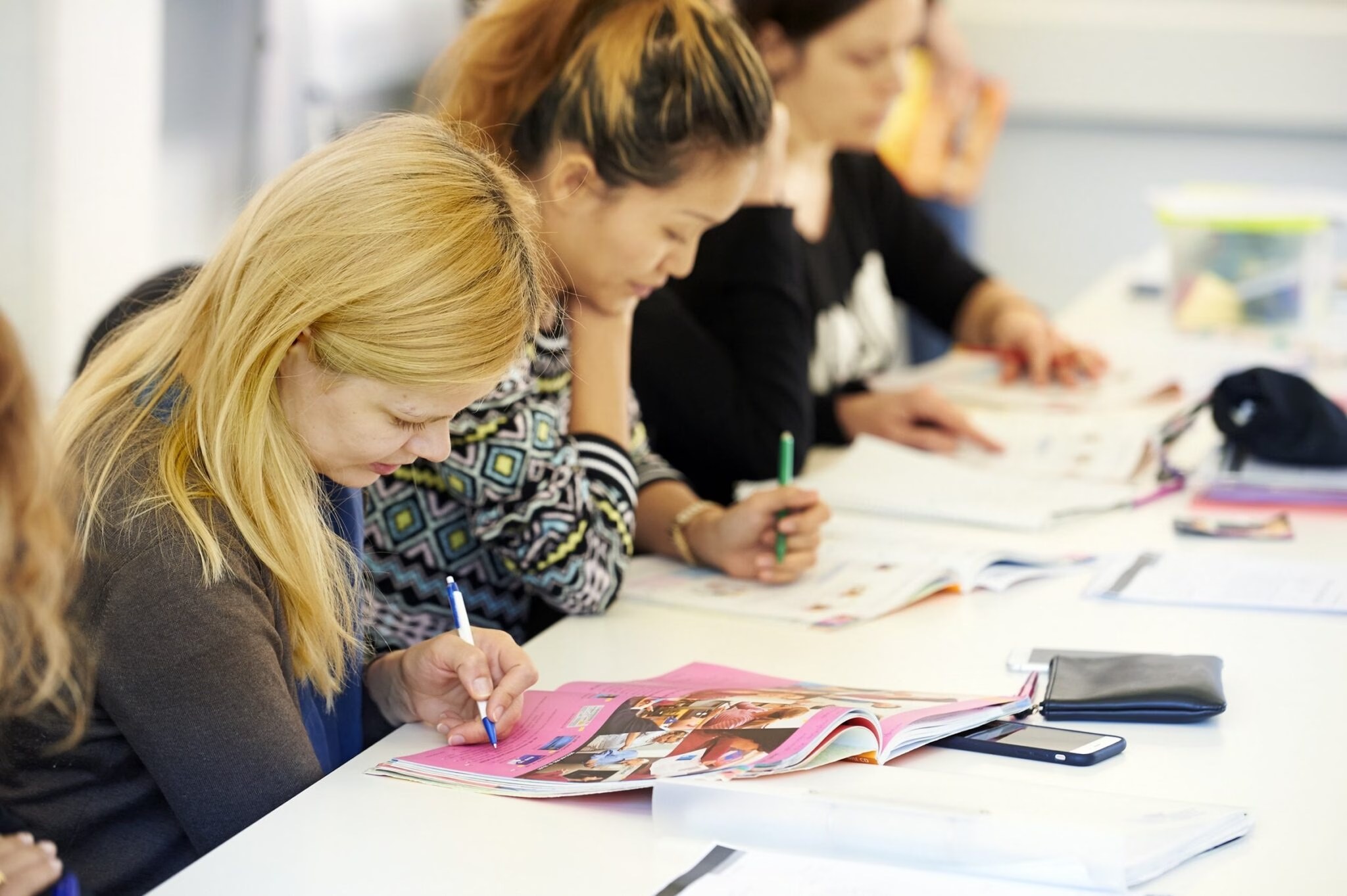 Corso di italiano ECAP a Mendrisio, aula con studenti